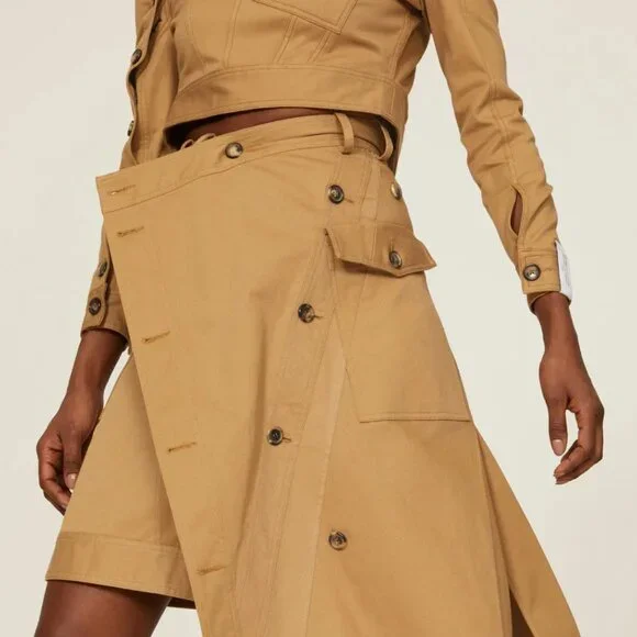 Rokh Asymmetric Button Jacket & Utility Midi Skirt Bundle US 2-4 - Picture 10 of 16